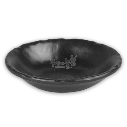 강화(흑) 업소용멜라민그릇 돌무늬원형구프 3.5인치 (DS-7284)